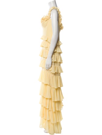 Majorelle Square Neckline Midi Length Dress