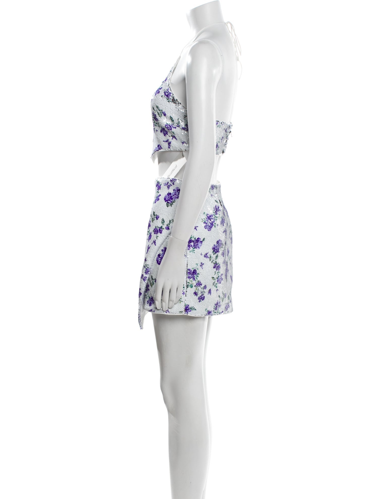 Majorelle Sequin Floral Print Skirt Set