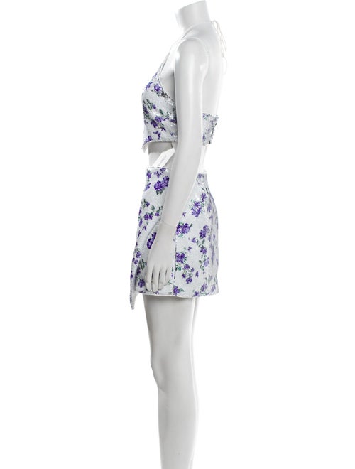 Majorelle Sequin Floral Print Skirt Set