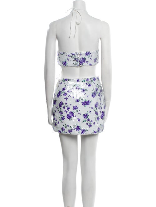 Majorelle Sequin Floral Print Skirt Set