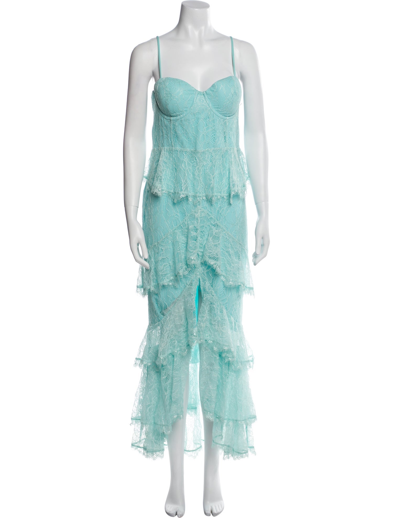 Majorelle Lace Pattern Long Dress