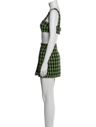 Majorelle Tweed Pattern Glitter Accents Skirt Set