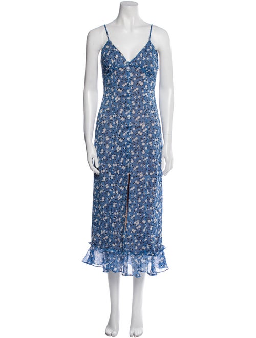 Majorelle Floral Print Long Dress