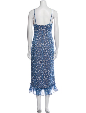 Majorelle Floral Print Long Dress