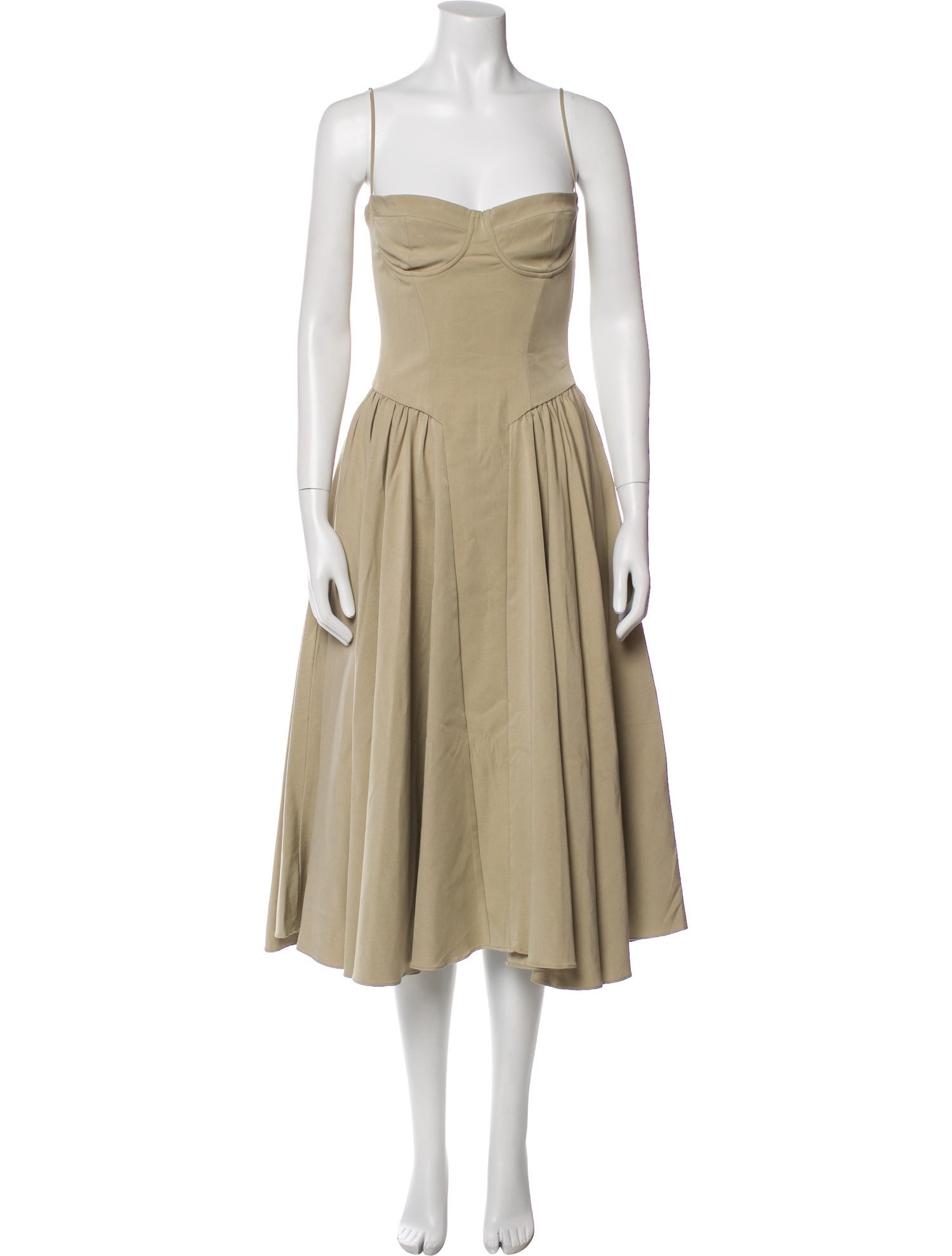 Majorelle Square Neckline Midi Length Dress