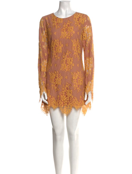 Majorelle Lace Pattern Mini Dress