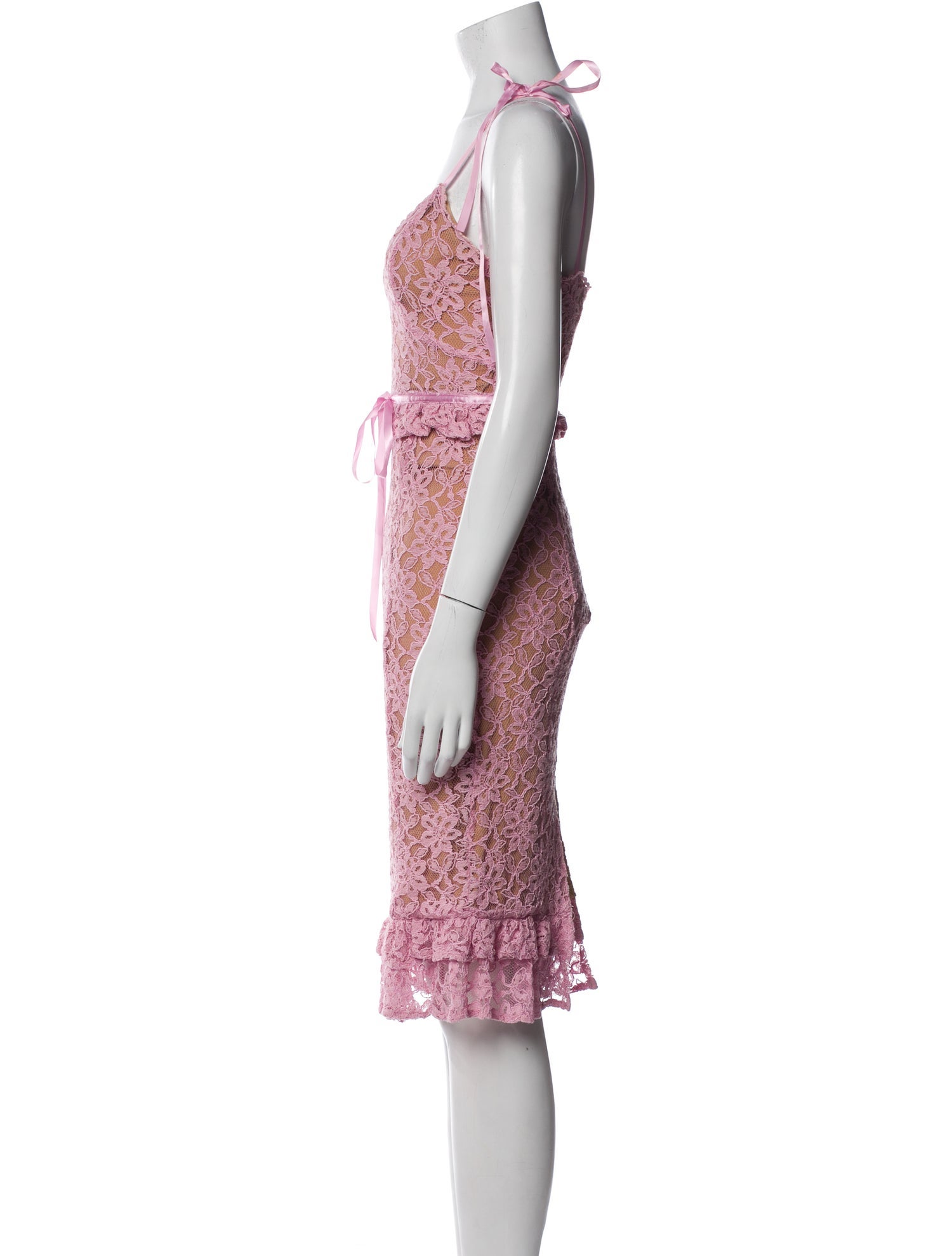 Majorelle Lace Pattern Midi Length Dress