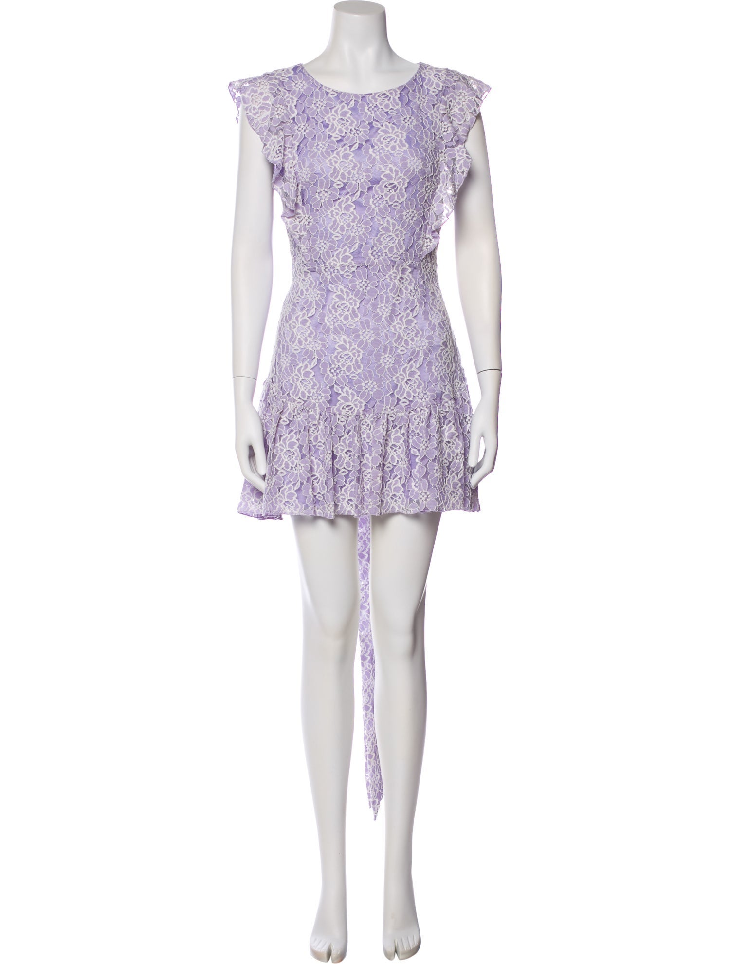 Majorelle Lace Pattern Mini Dress