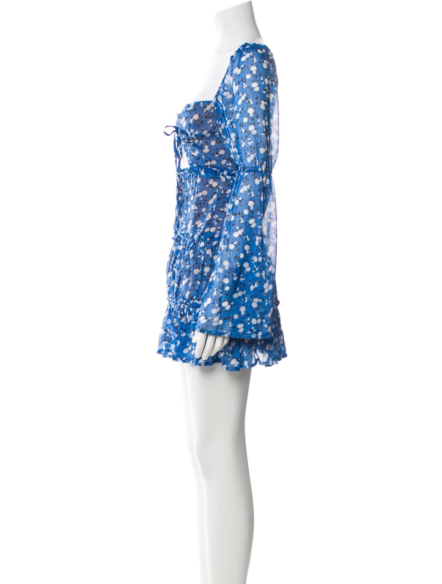 Majorelle Floral Print Mini Dress