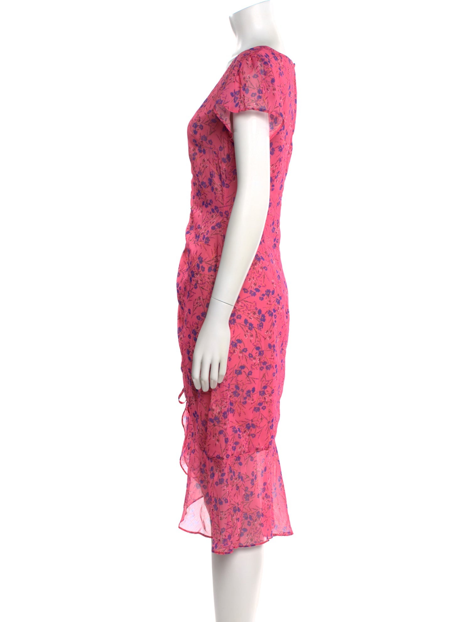 Majorelle Floral Print Midi Length Dress