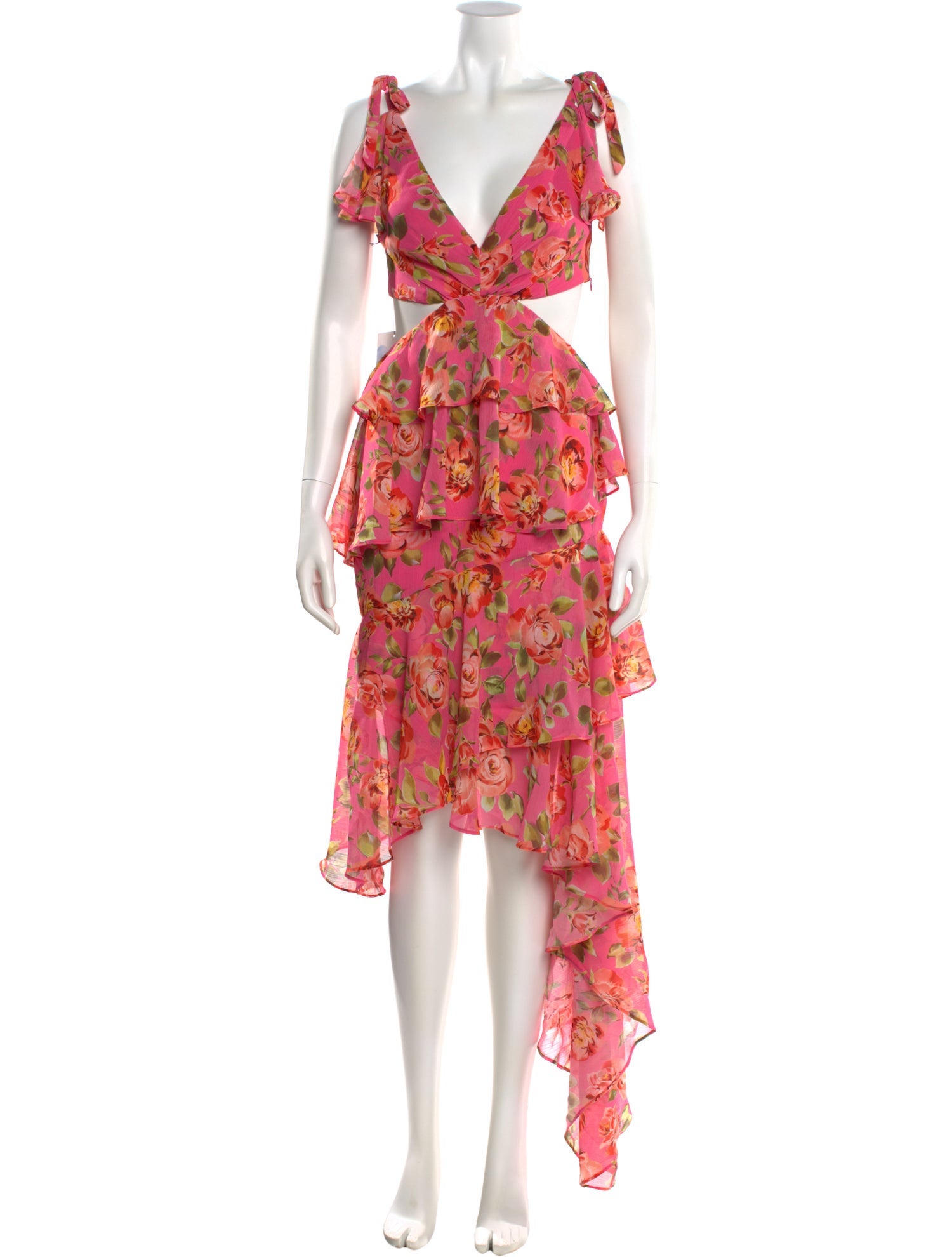 Majorelle Floral Print Knee-Length Dress