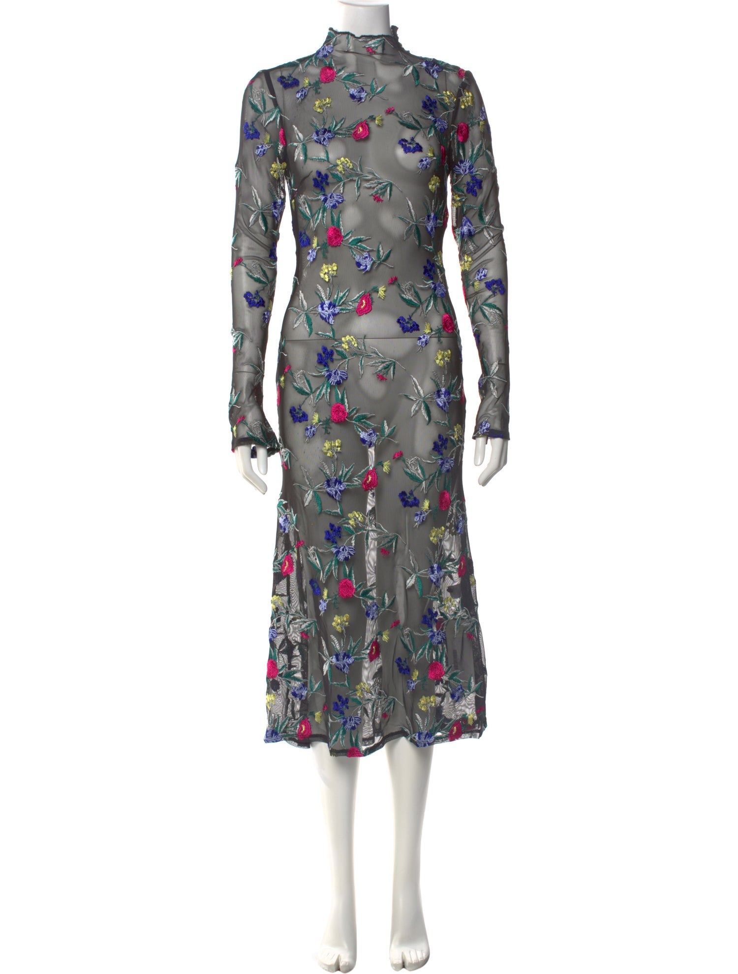 Majorelle Floral Print Midi Length Dress
