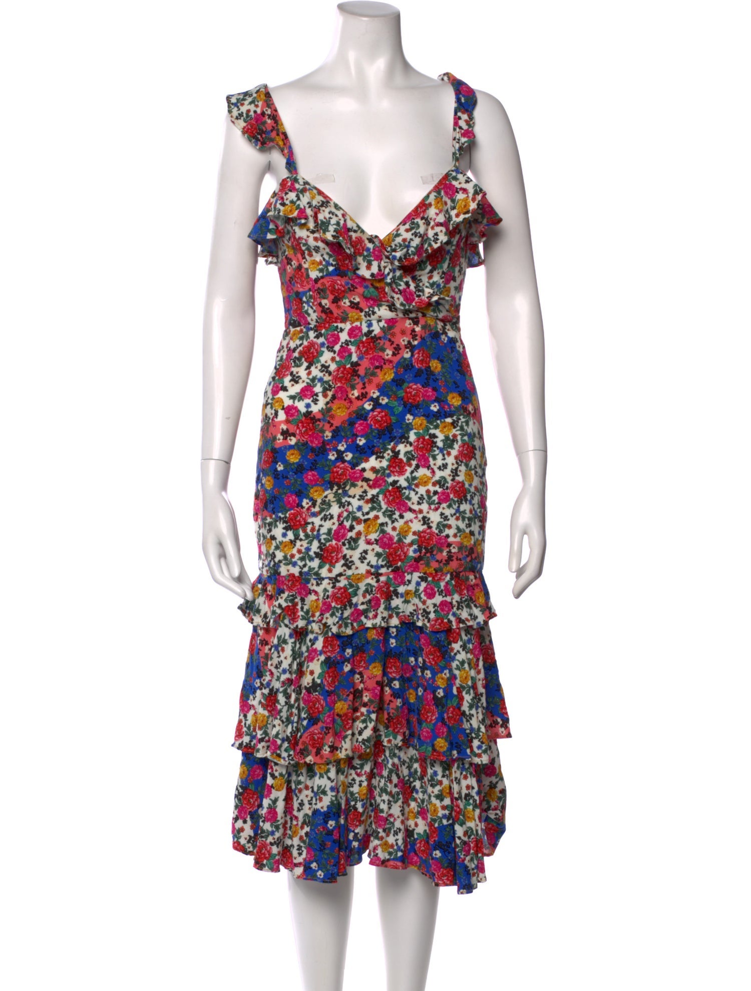 Majorelle Floral Print Knee-Length Dress