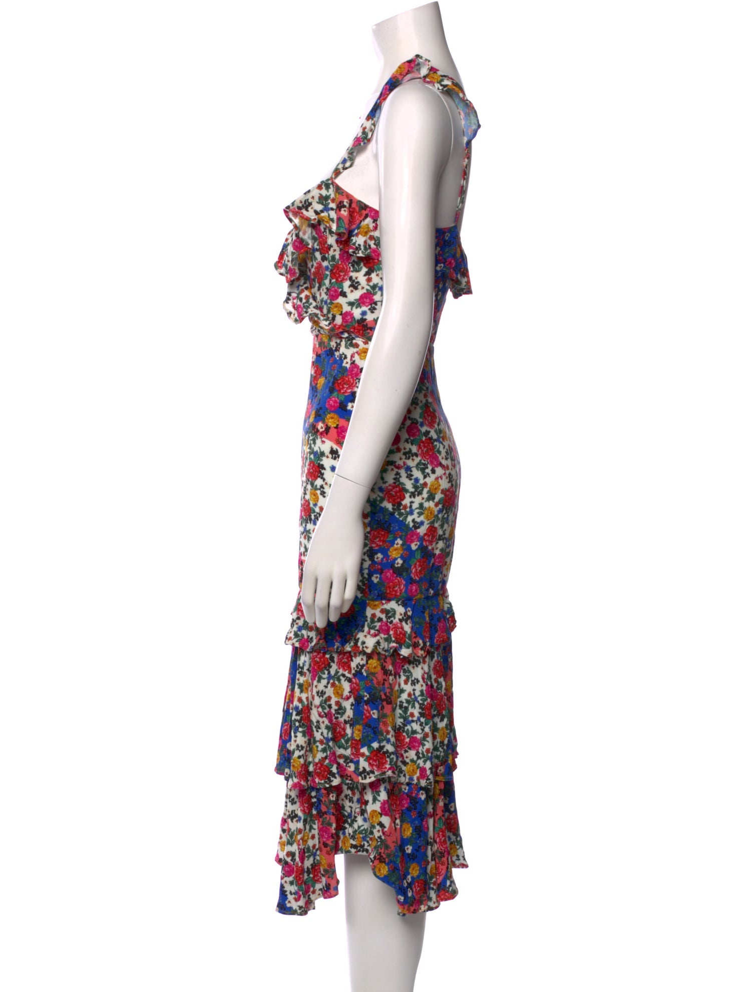 Majorelle Floral Print Knee-Length Dress