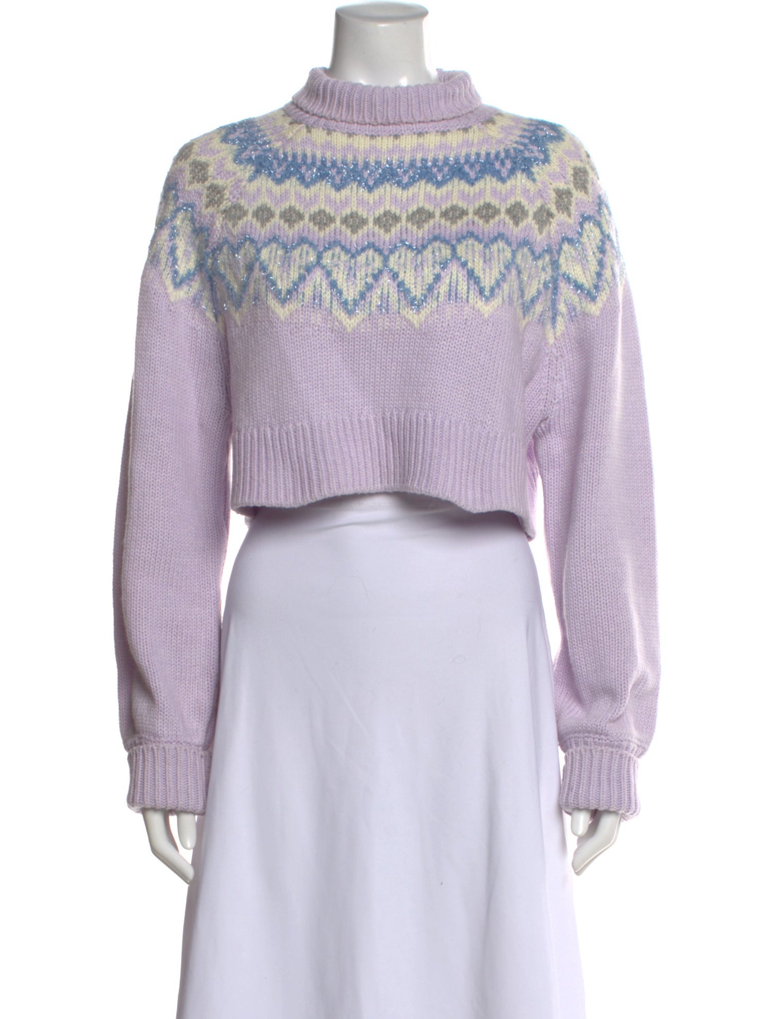 Majorelle Printed Mock Neck Sweater