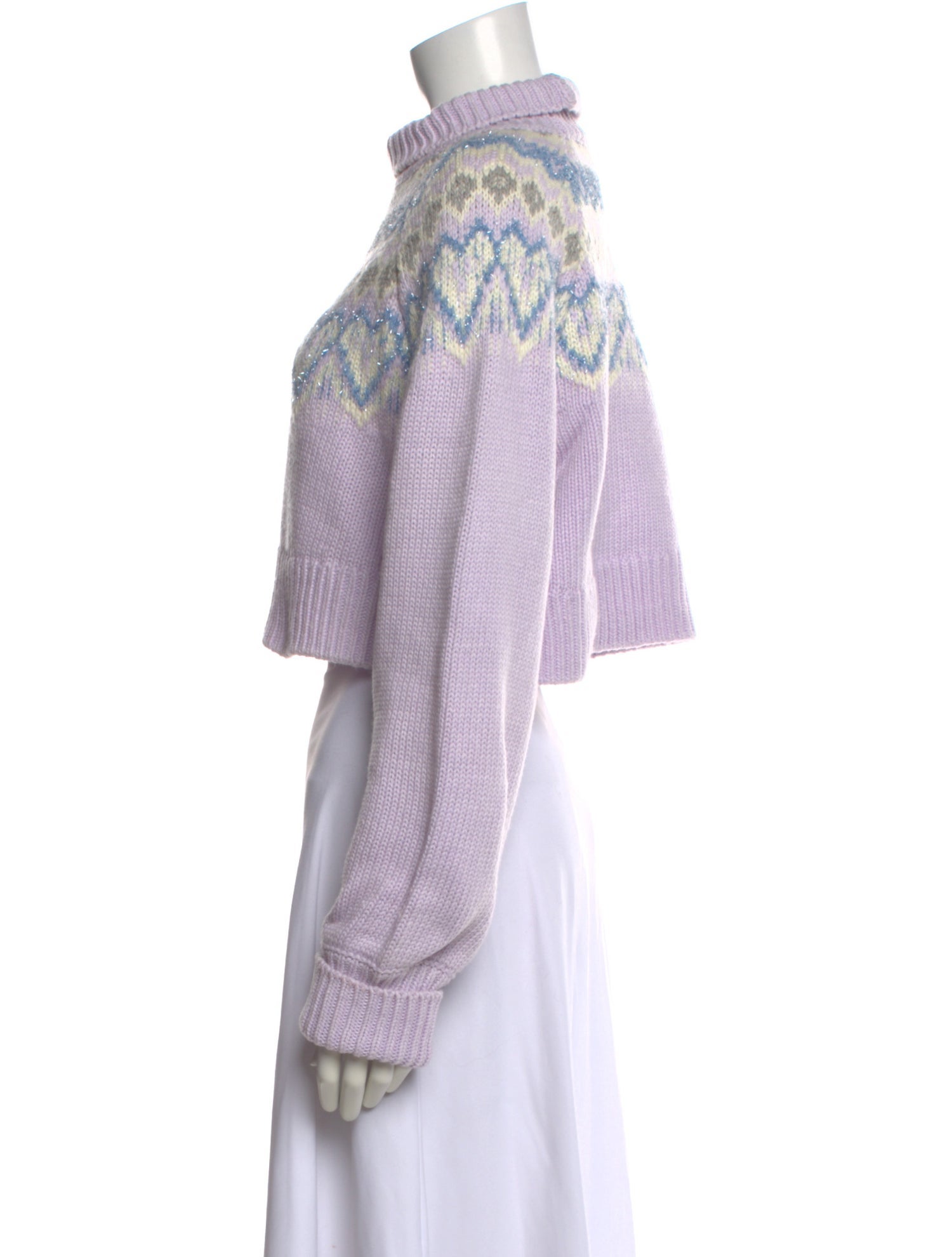 Majorelle Printed Mock Neck Sweater