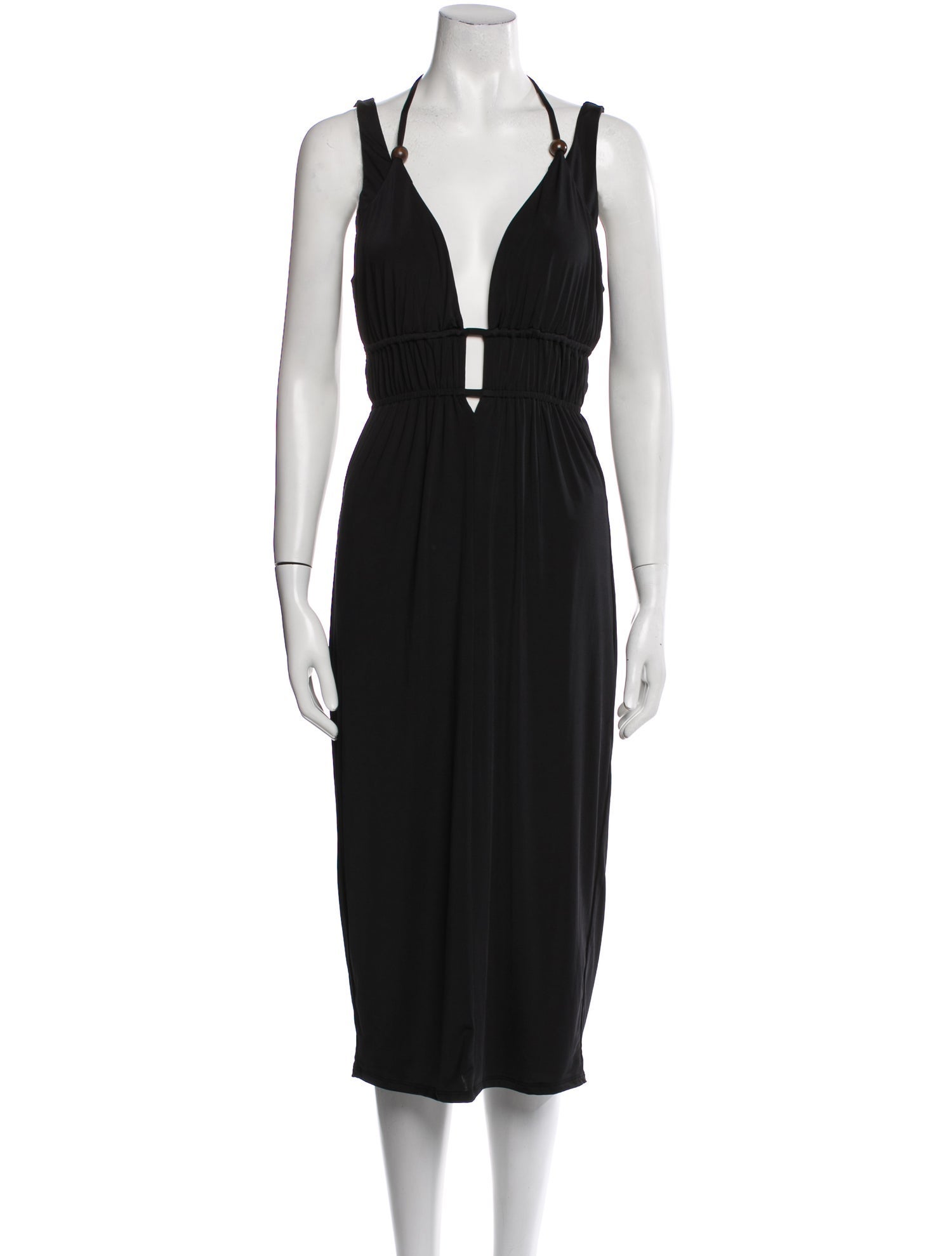 Majorelle V-Neck Midi Length Dress