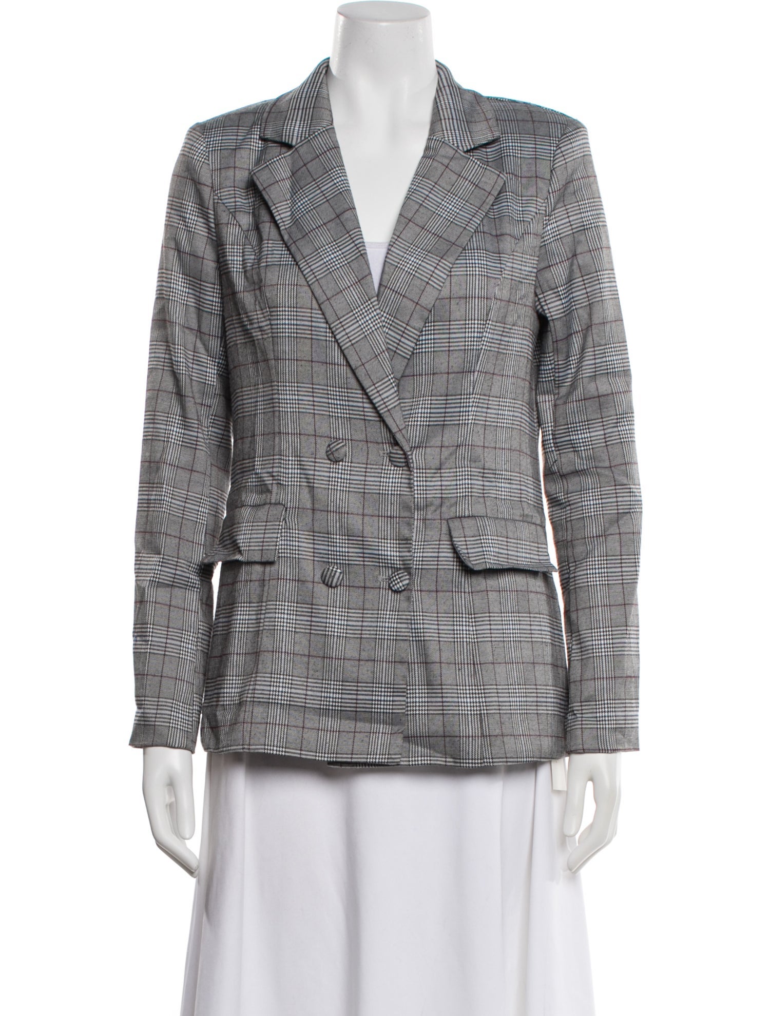 Majorelle Plaid Print Blazer