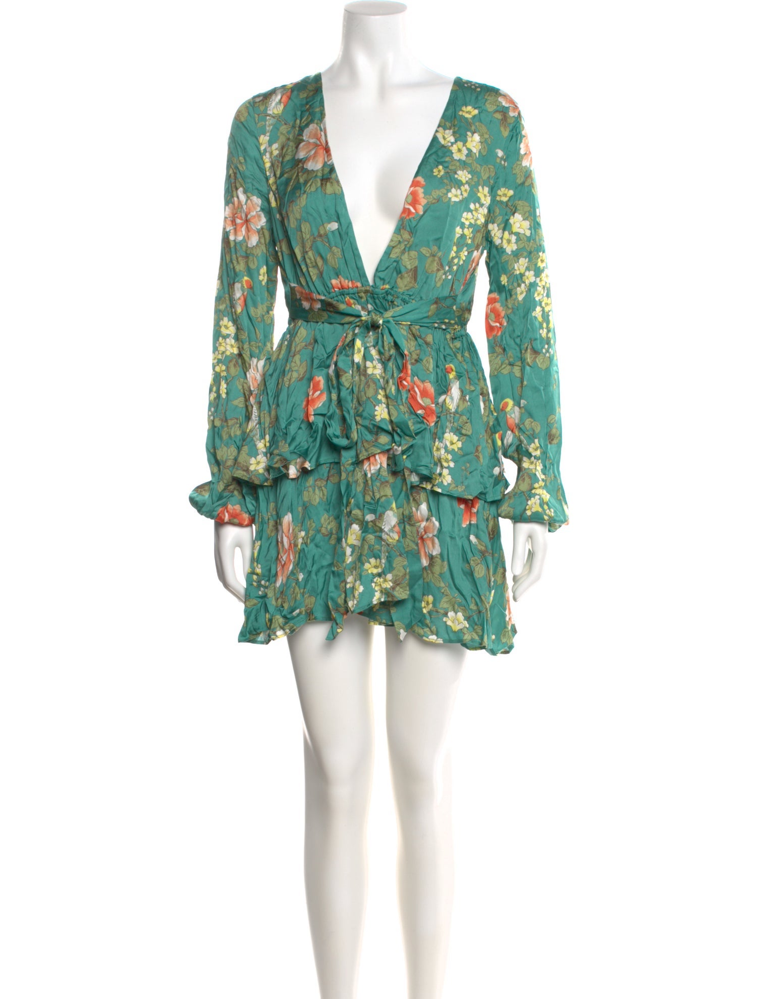 Majorelle Floral Print Mini Dress