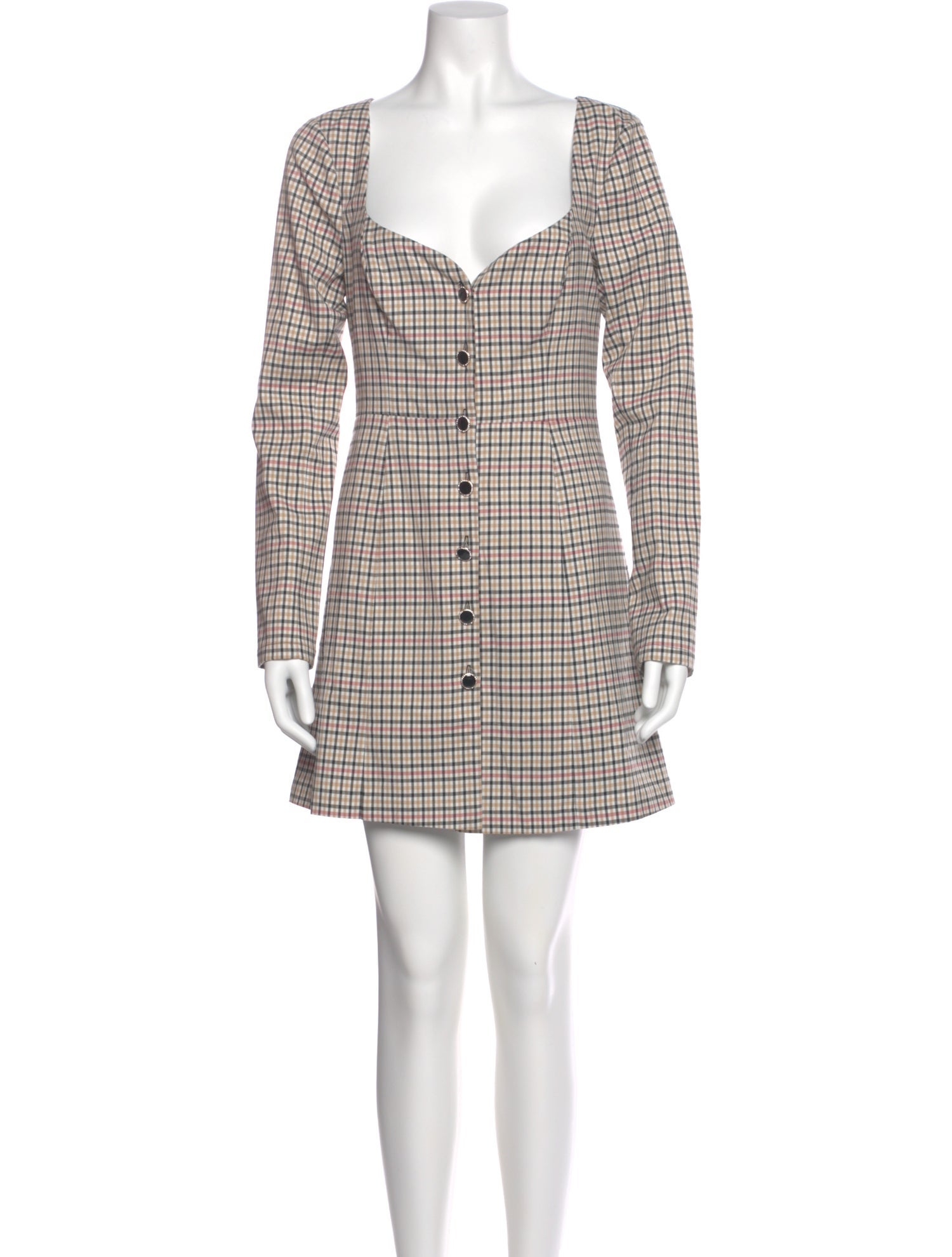 Majorelle Plaid Print Mini Dress