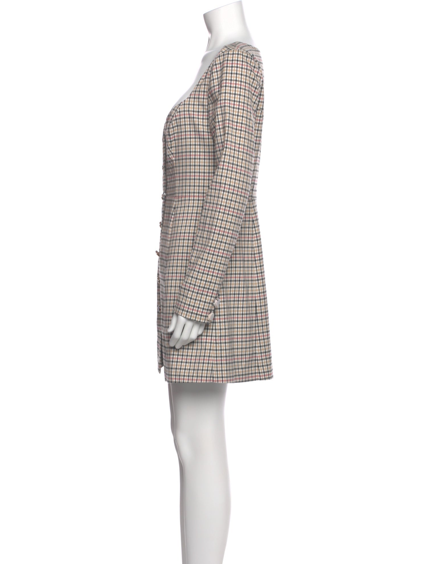 Majorelle Plaid Print Mini Dress
