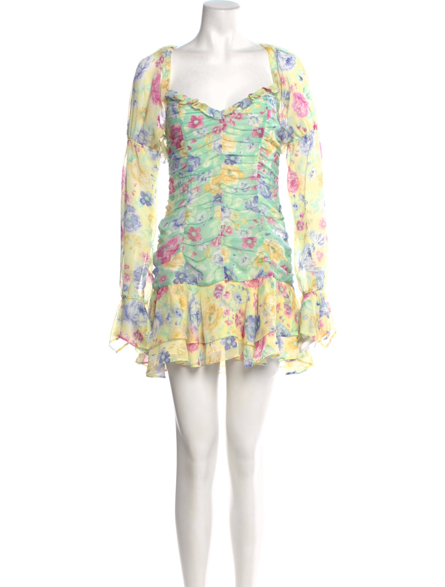 Majorelle Floral Print Mini Dress