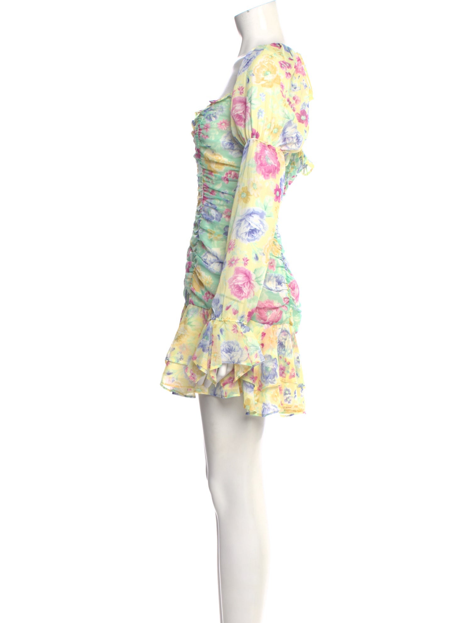 Majorelle Floral Print Mini Dress