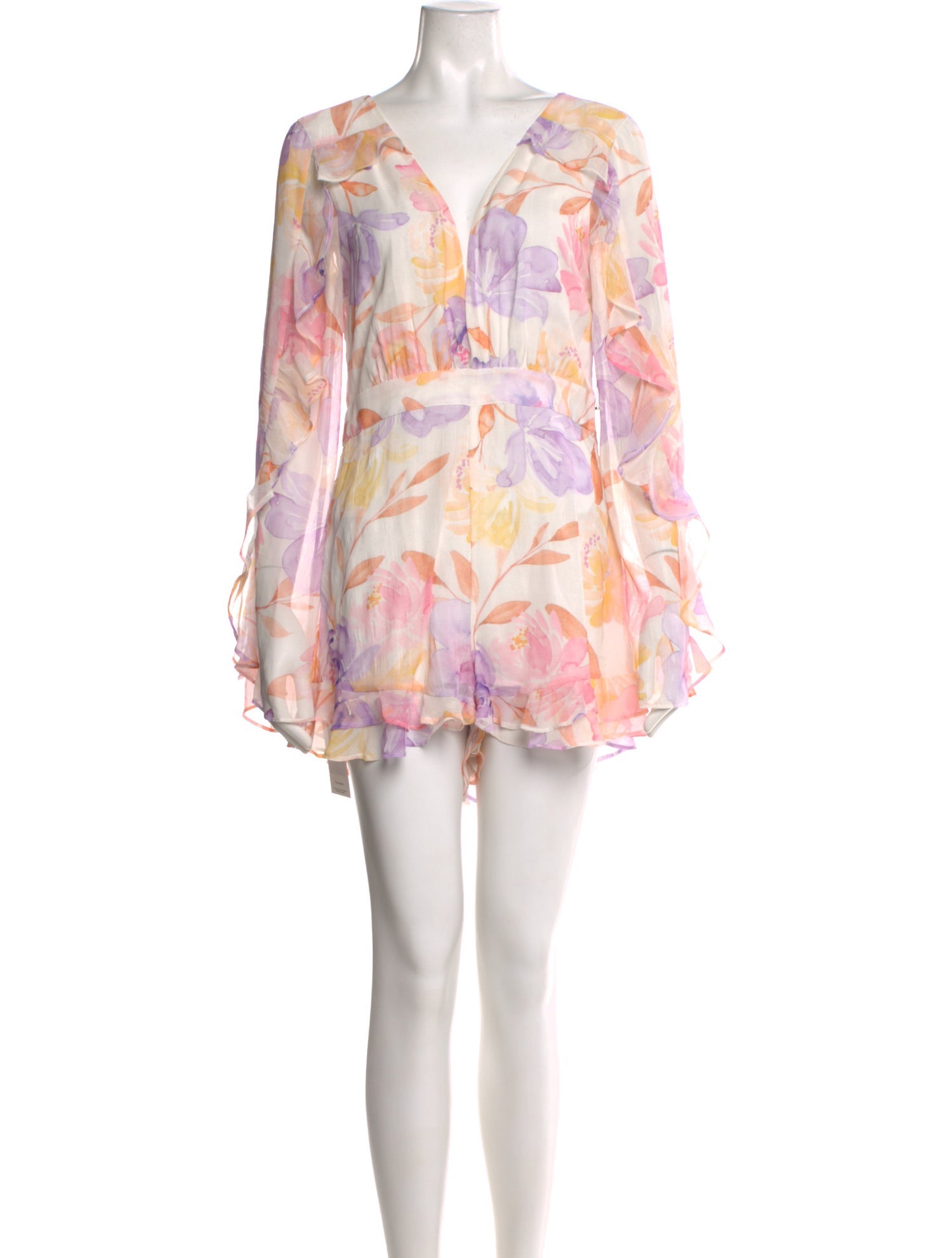 Majorelle Paisley Print V-Neck Romper
