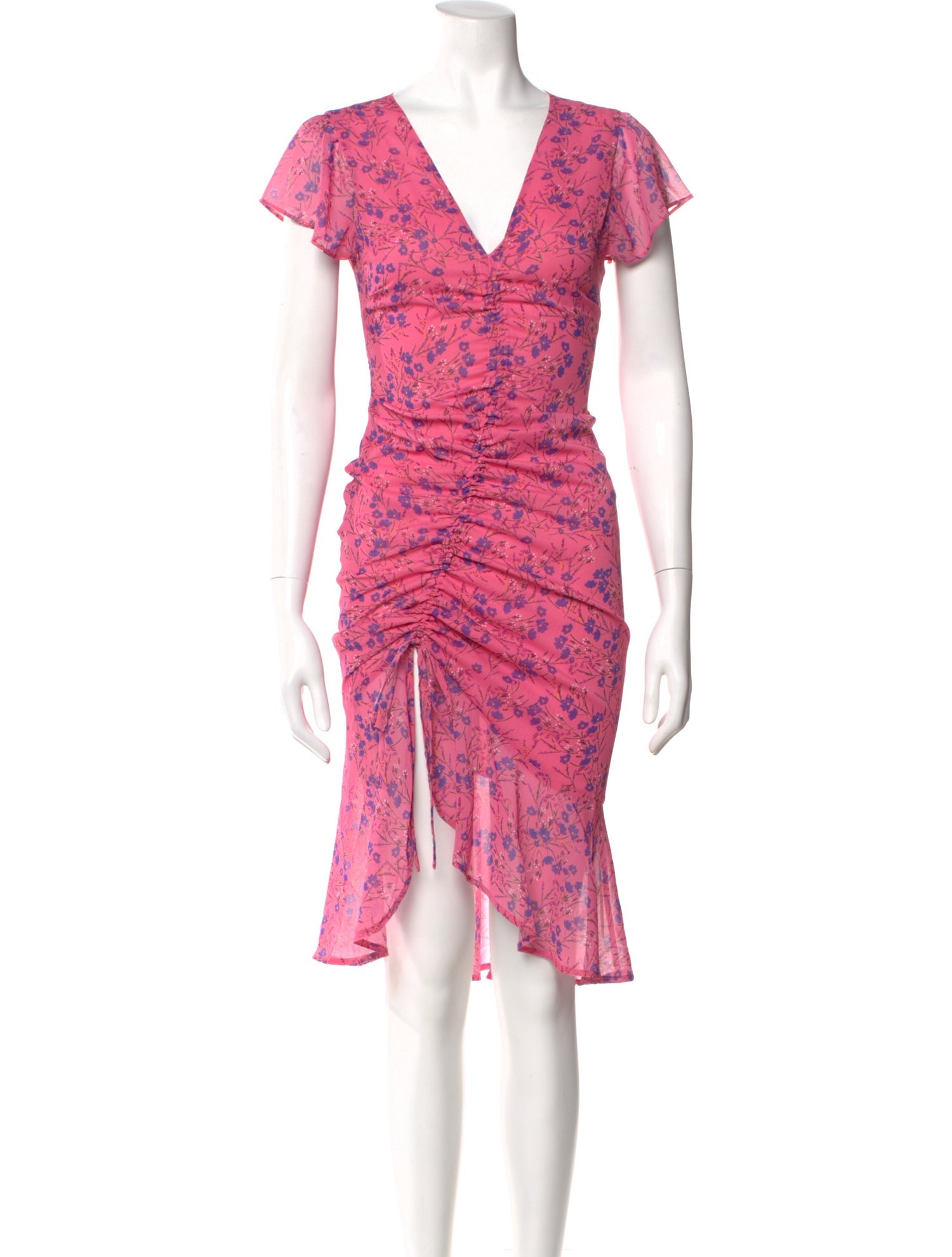 Majorelle Floral Print Knee-Length Dress