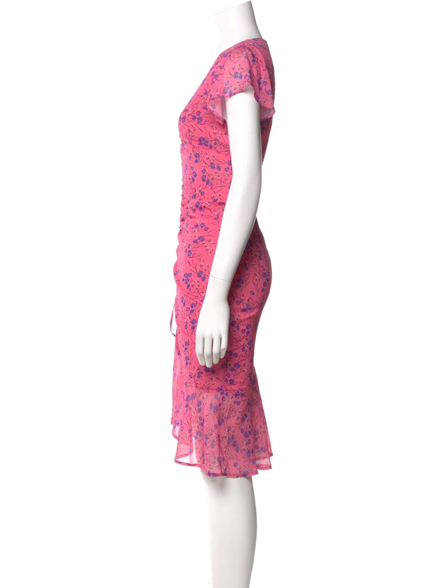 Majorelle Floral Print Knee-Length Dress