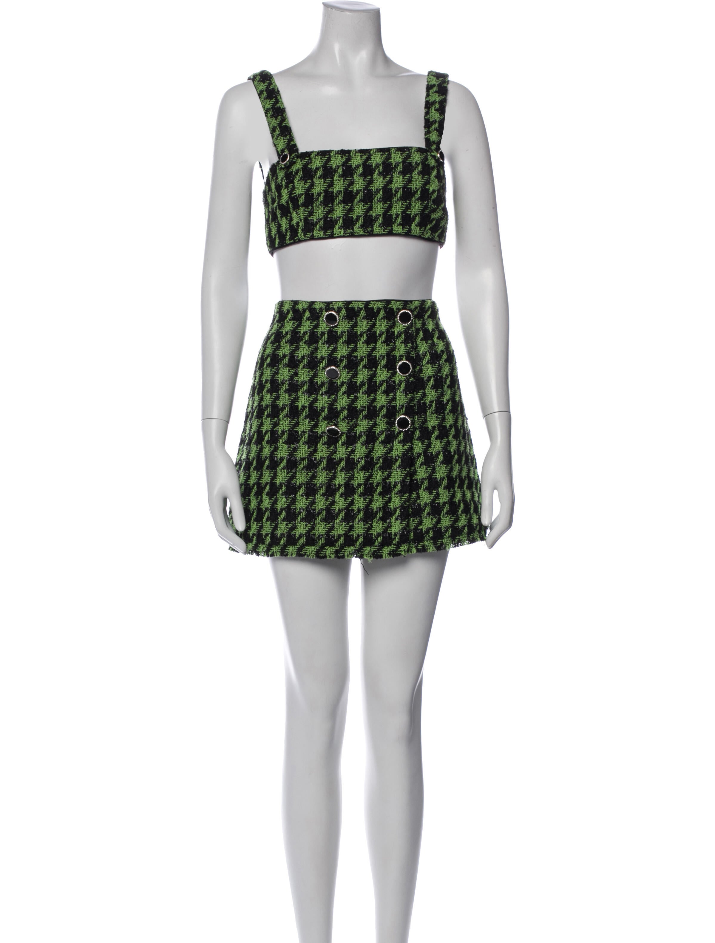 Majorelle Tweed Pattern Skirt Set