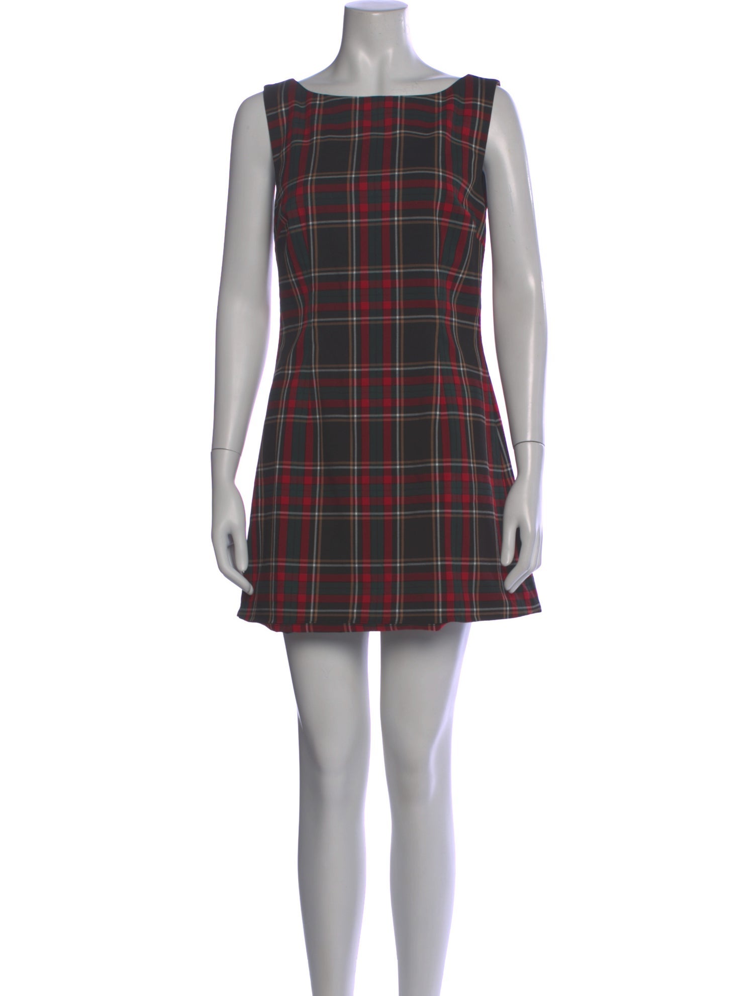 Majorelle Plaid Print Mini Dress