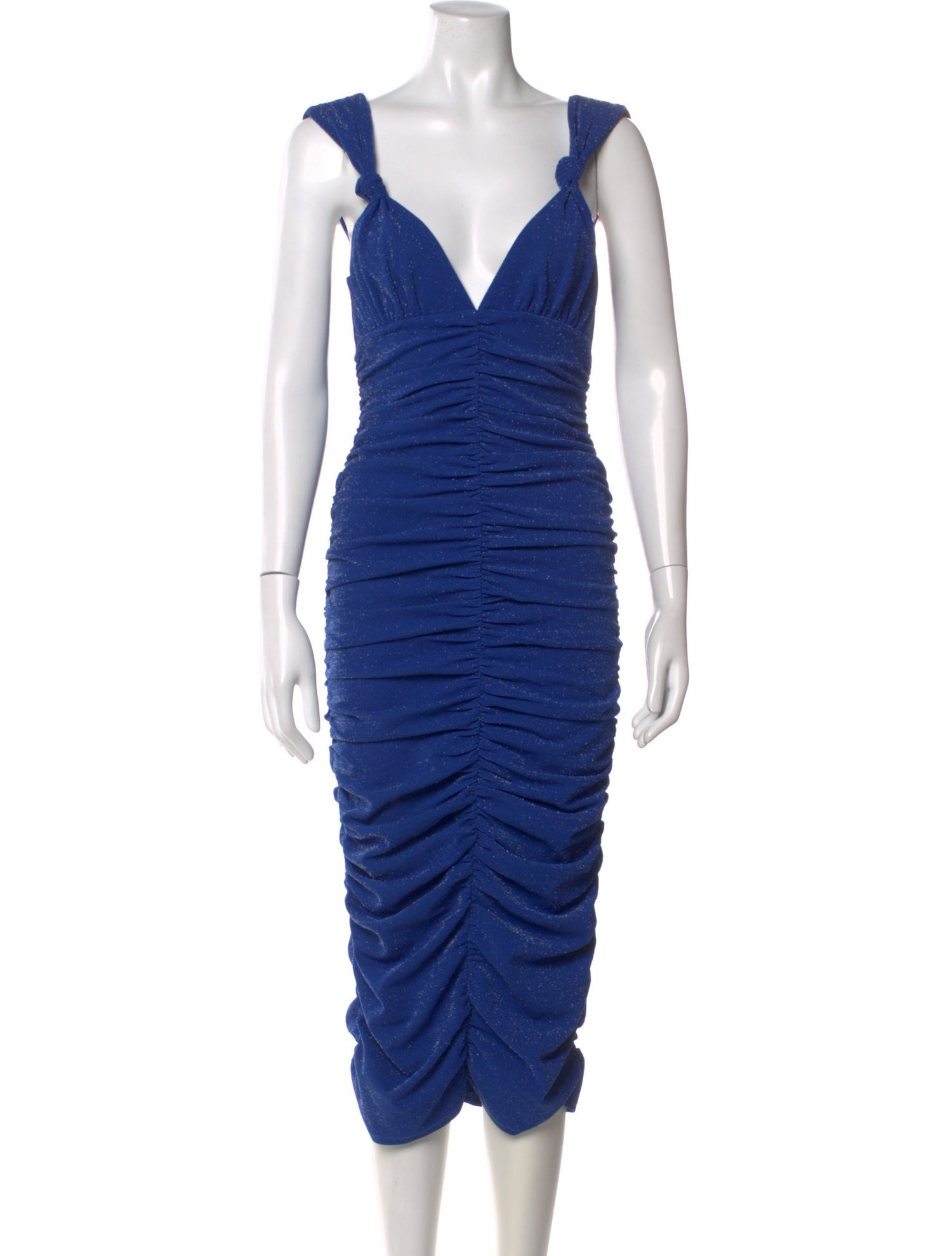 Majorelle V-Neck Midi Length Dress