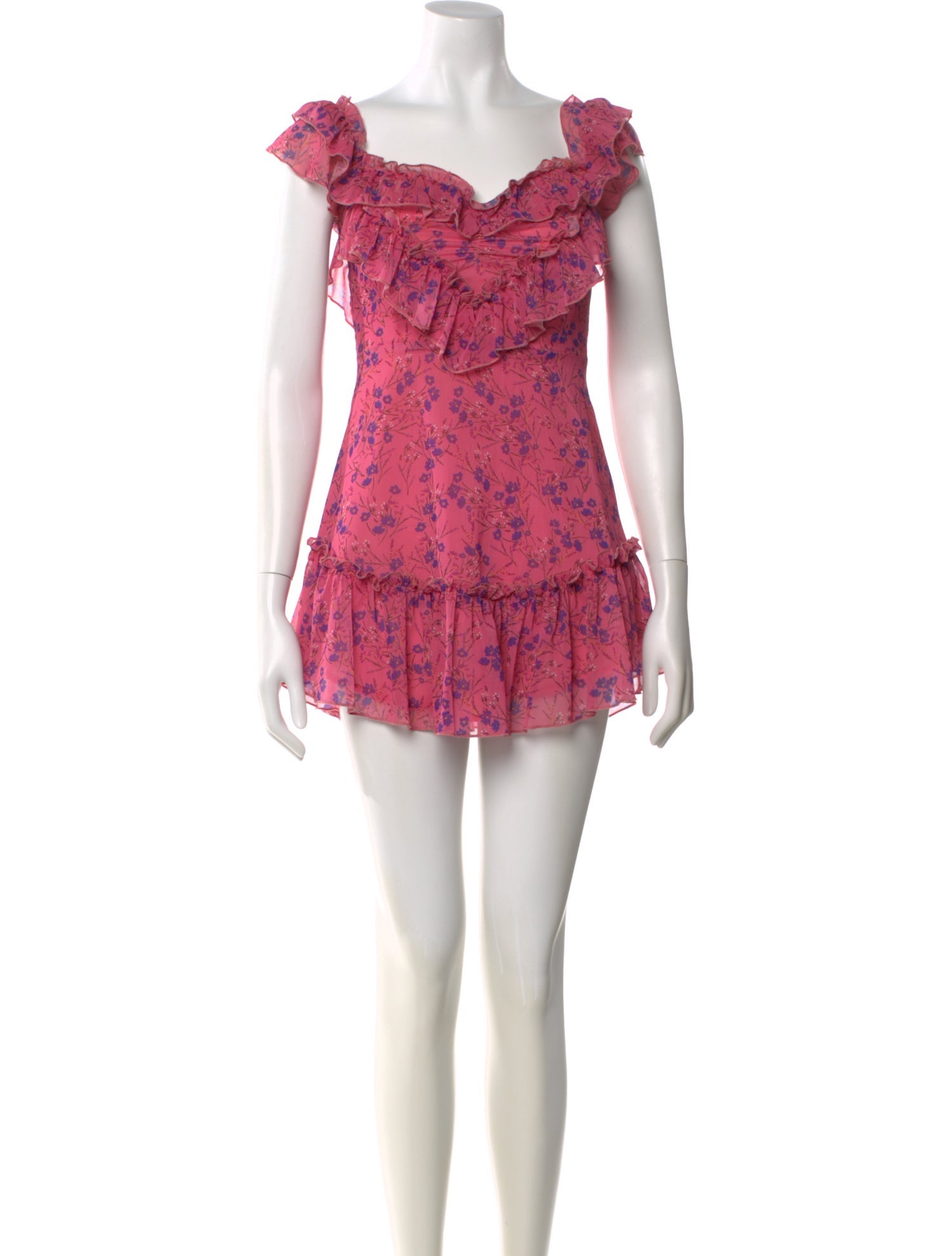 Majorelle Floral Print Mini Dress