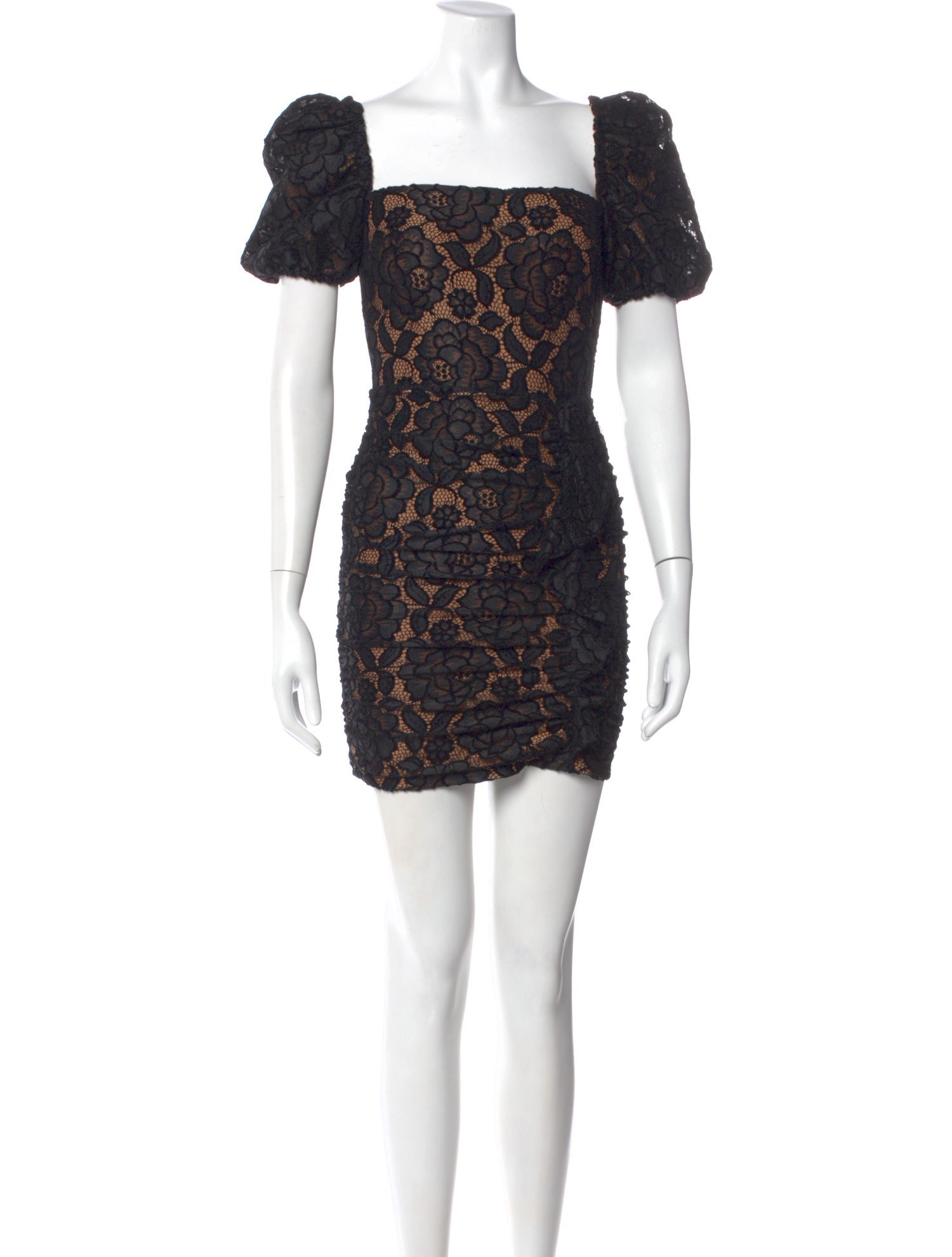 Majorelle Lace Pattern Mini Dress