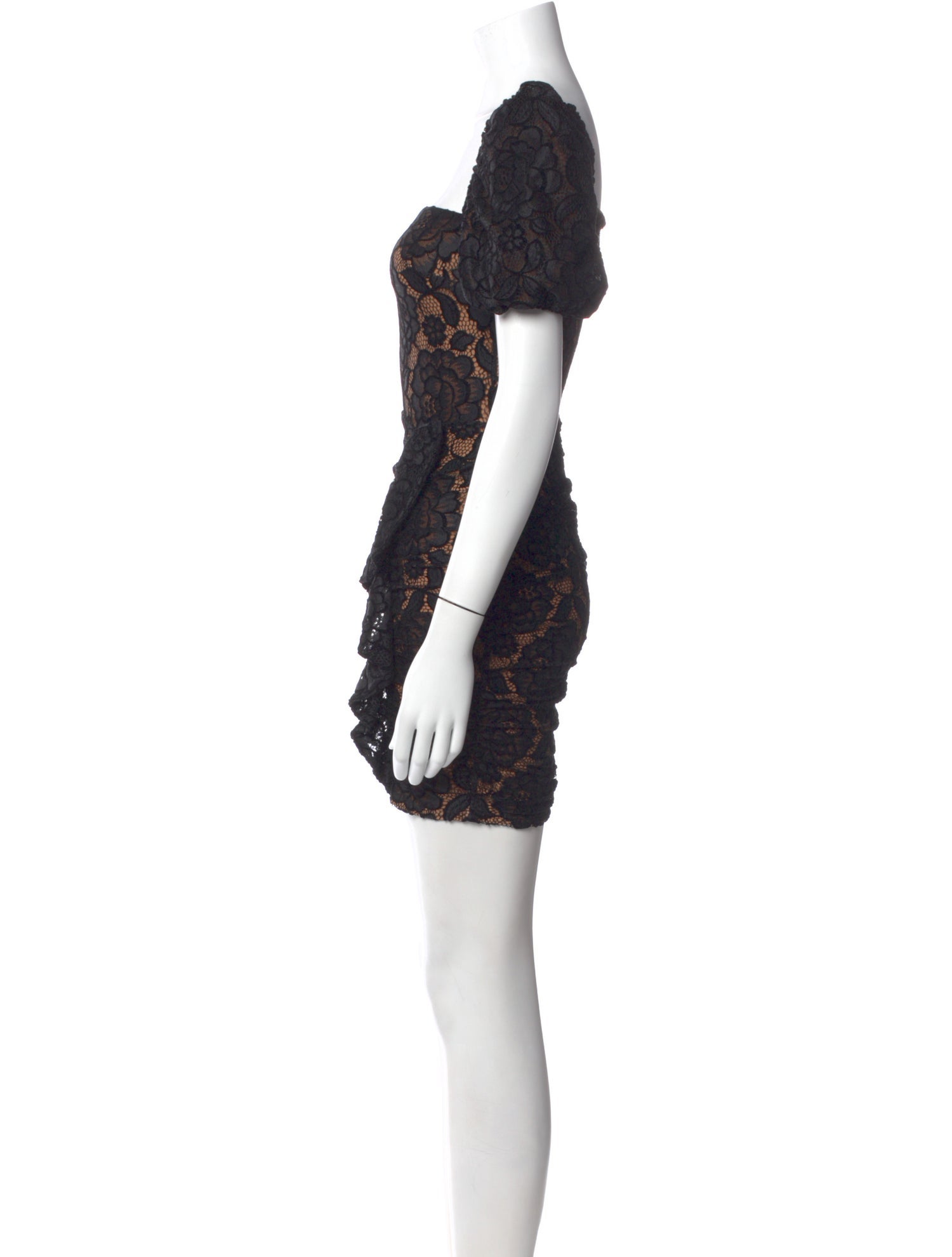 Majorelle Lace Pattern Mini Dress