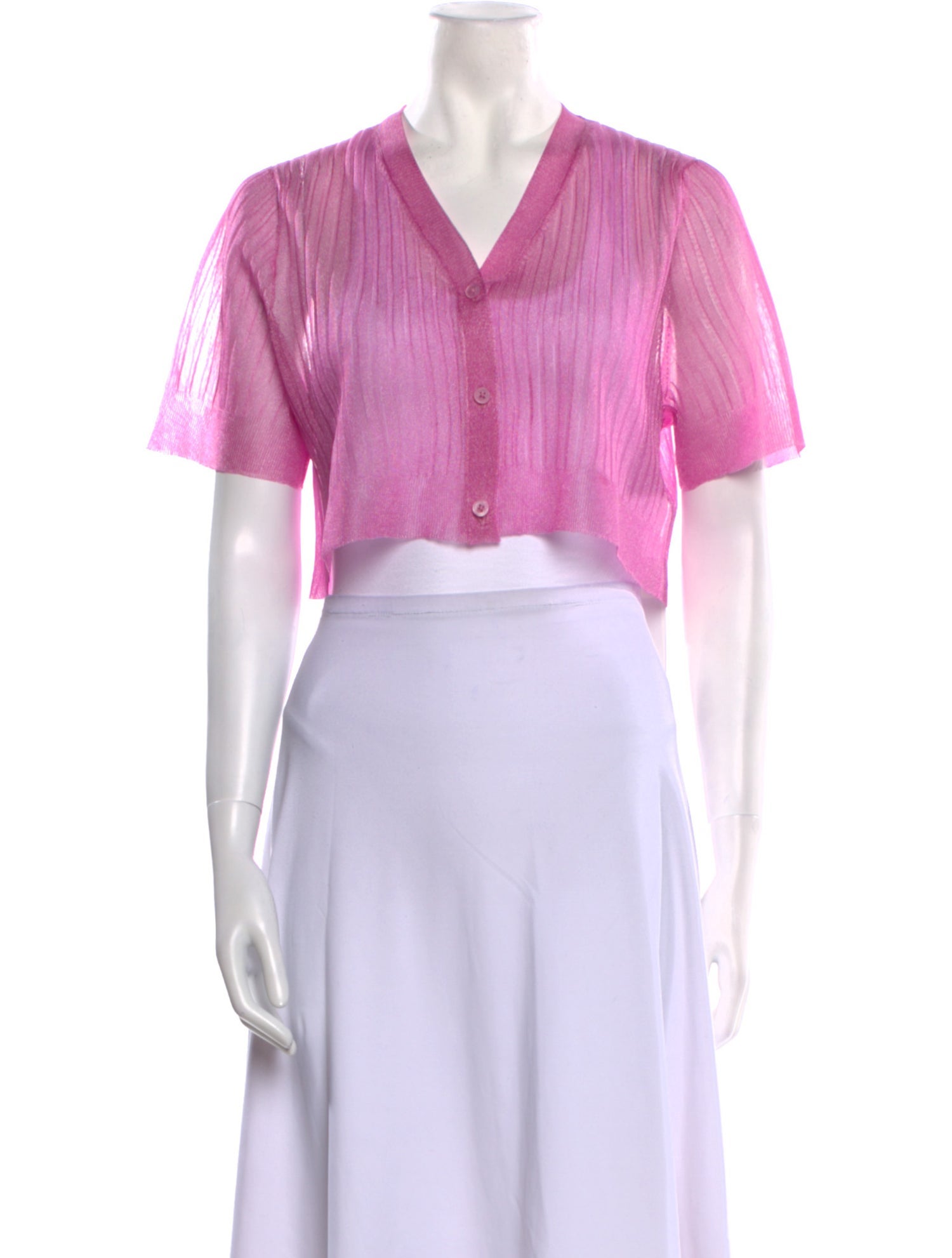 Maryam Nassir Zadeh x J.Crew V-Neck Short Sleeve Crop Top