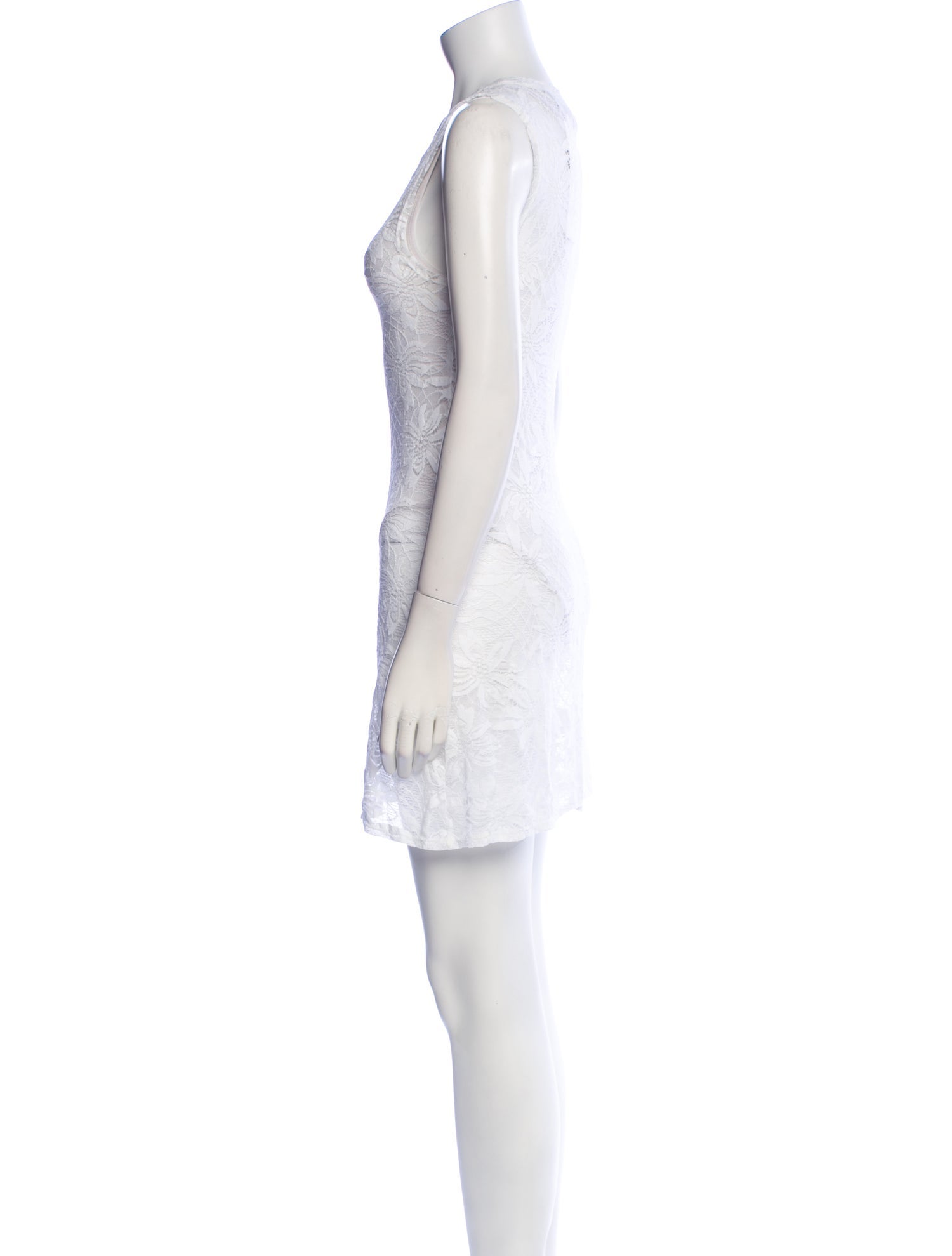 Maison Cleo Lace Pattern Mini Dress