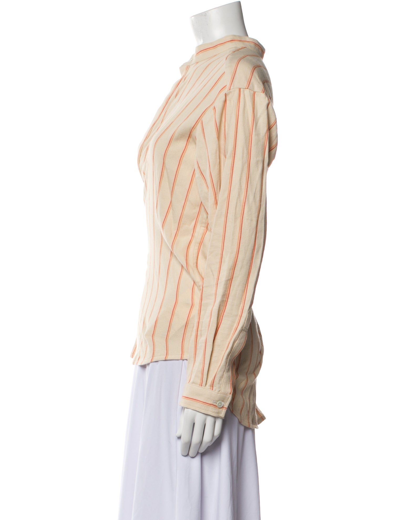 Marrakshi Life Striped Mock Neck Blouse