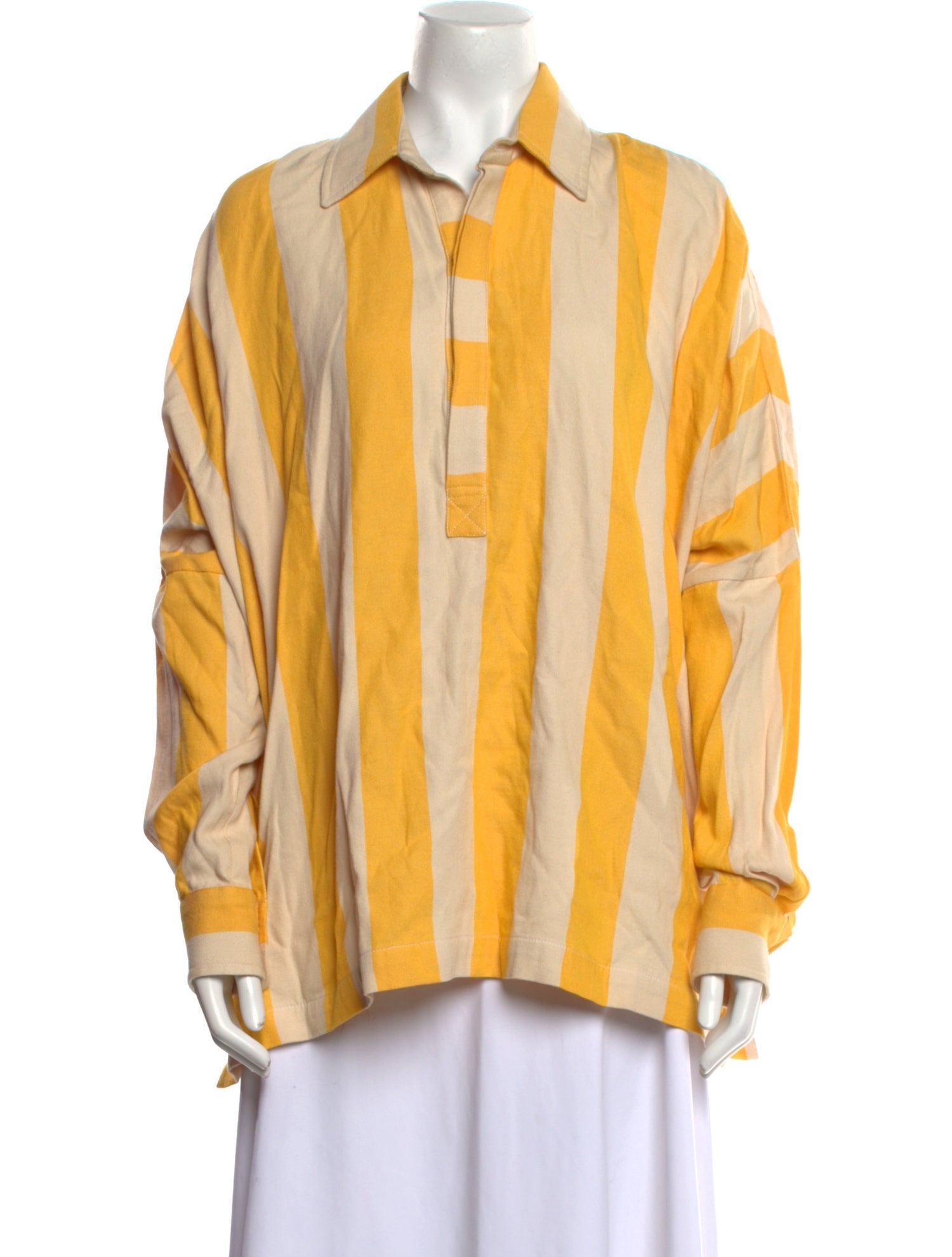 Marrakshi Life Striped Long Sleeve Button-Up Top