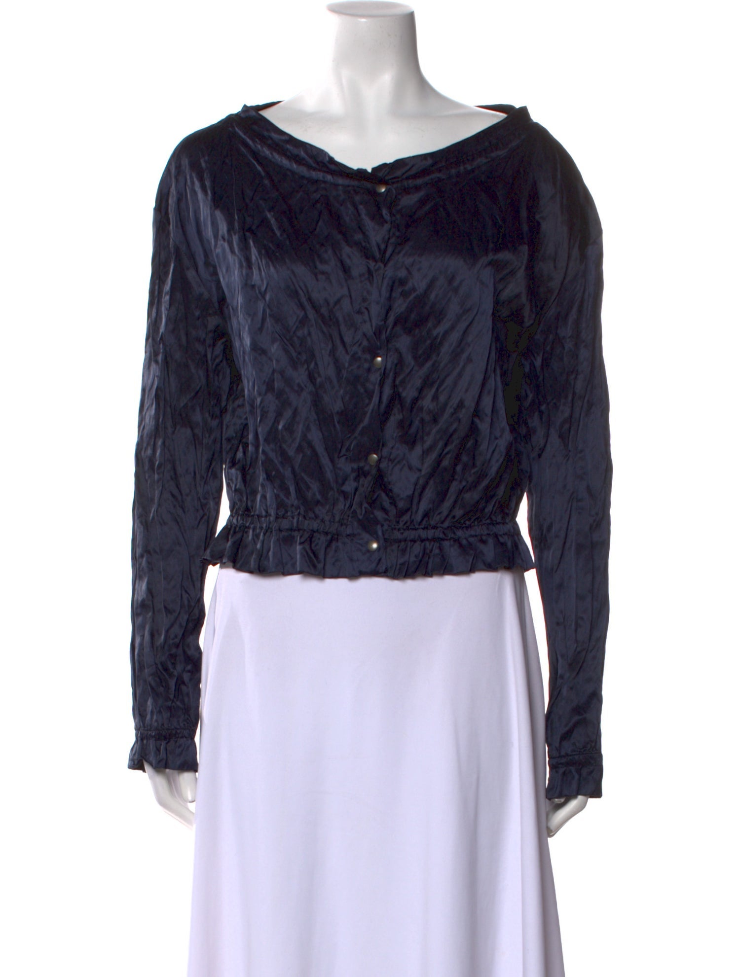 Maskit Cowl Neck Long Sleeve Crop Top