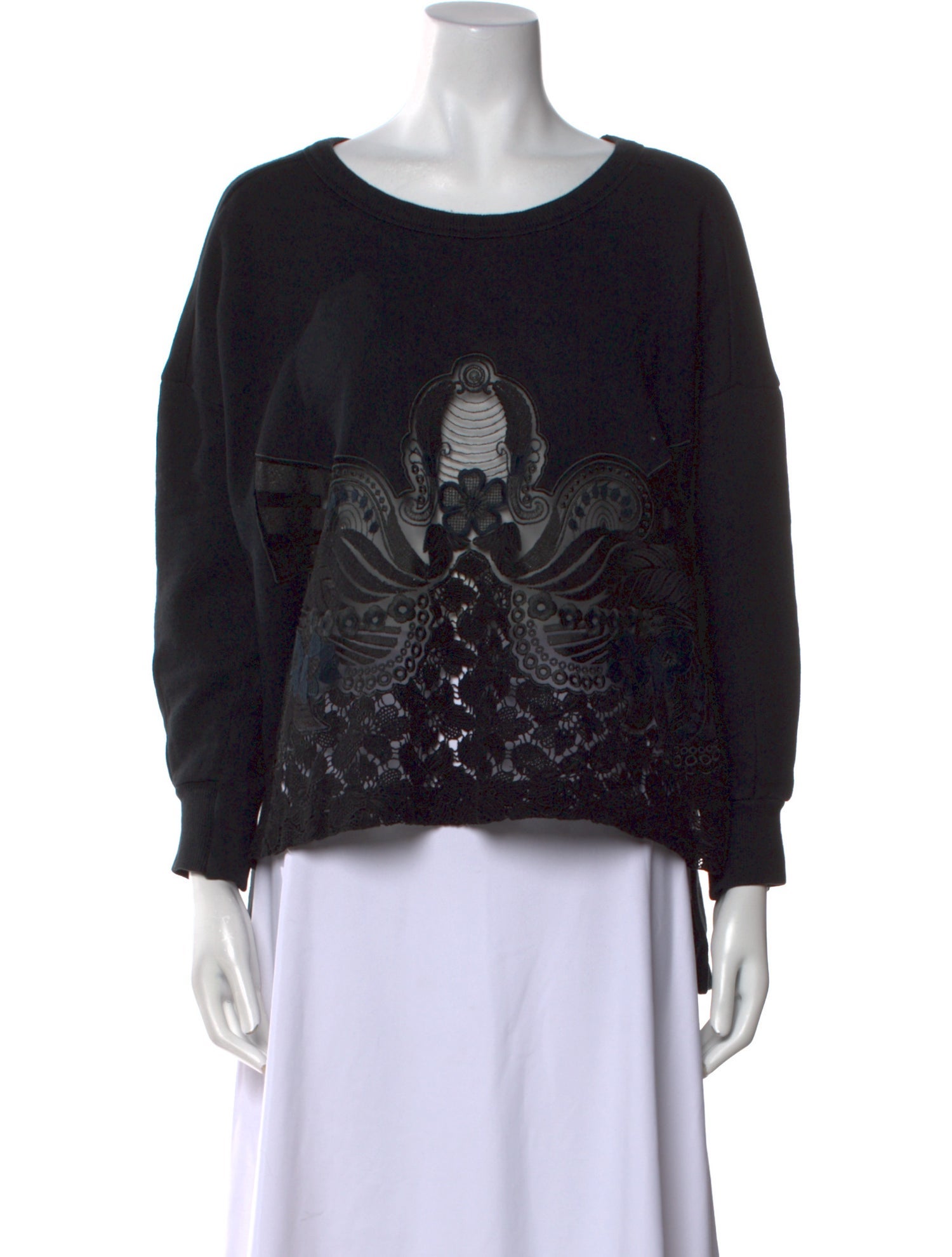 Mame Kurogouchi Printed Scoop Neck Sweatshirt