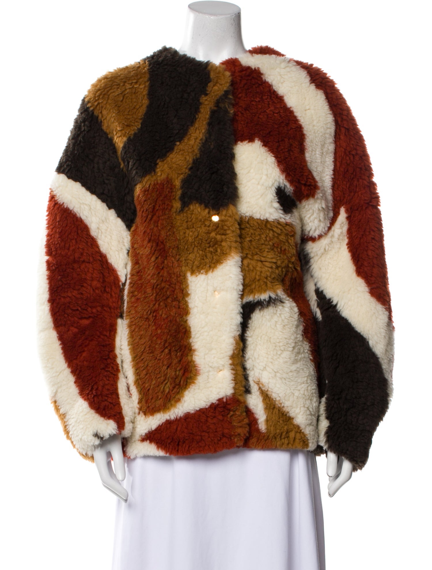 Mame Kurogouchi Wool Colorblock Pattern Jacket w/ Tags