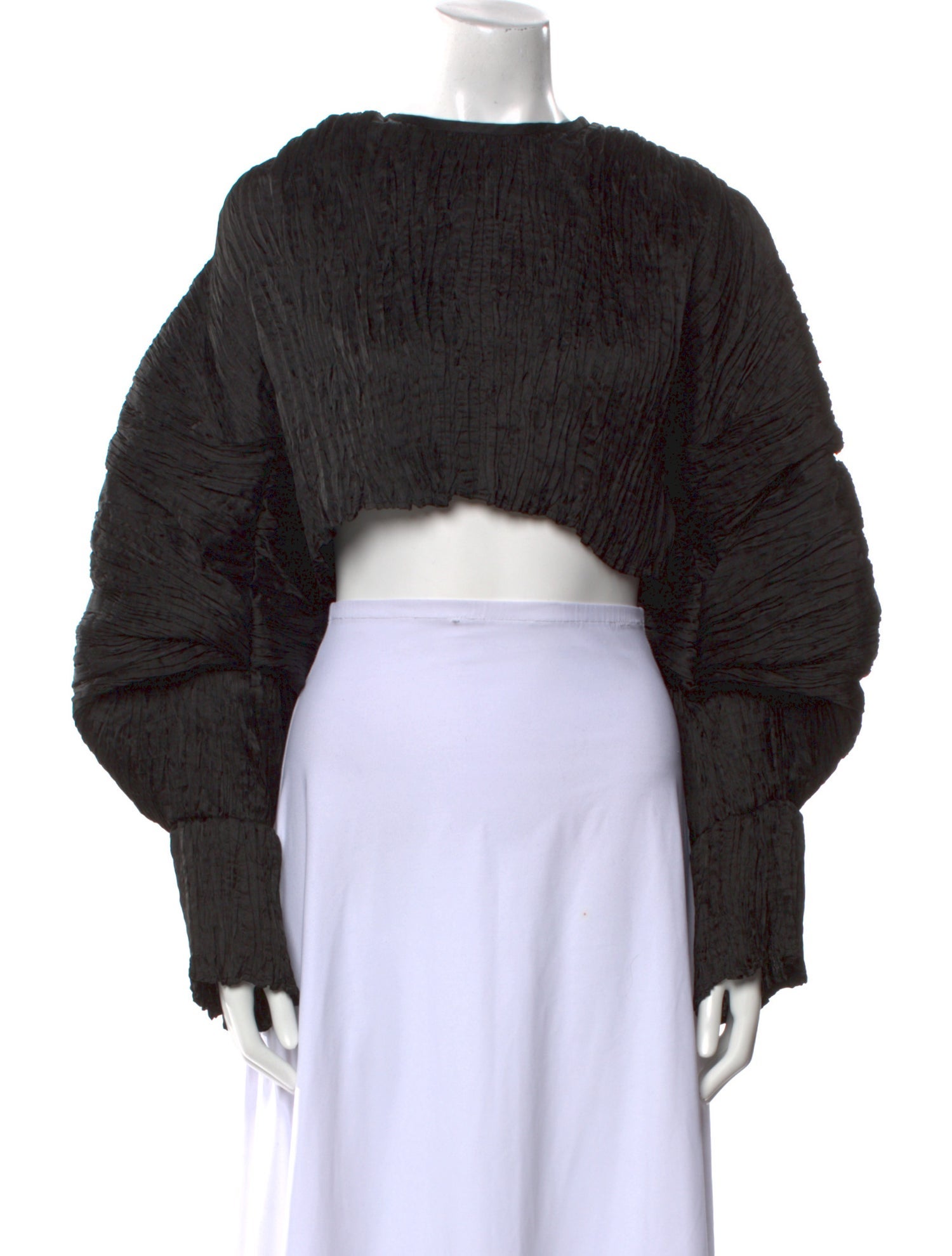 Mame Kurogouchi Bateau Neckline Long Sleeve Crop Top w/ Tags
