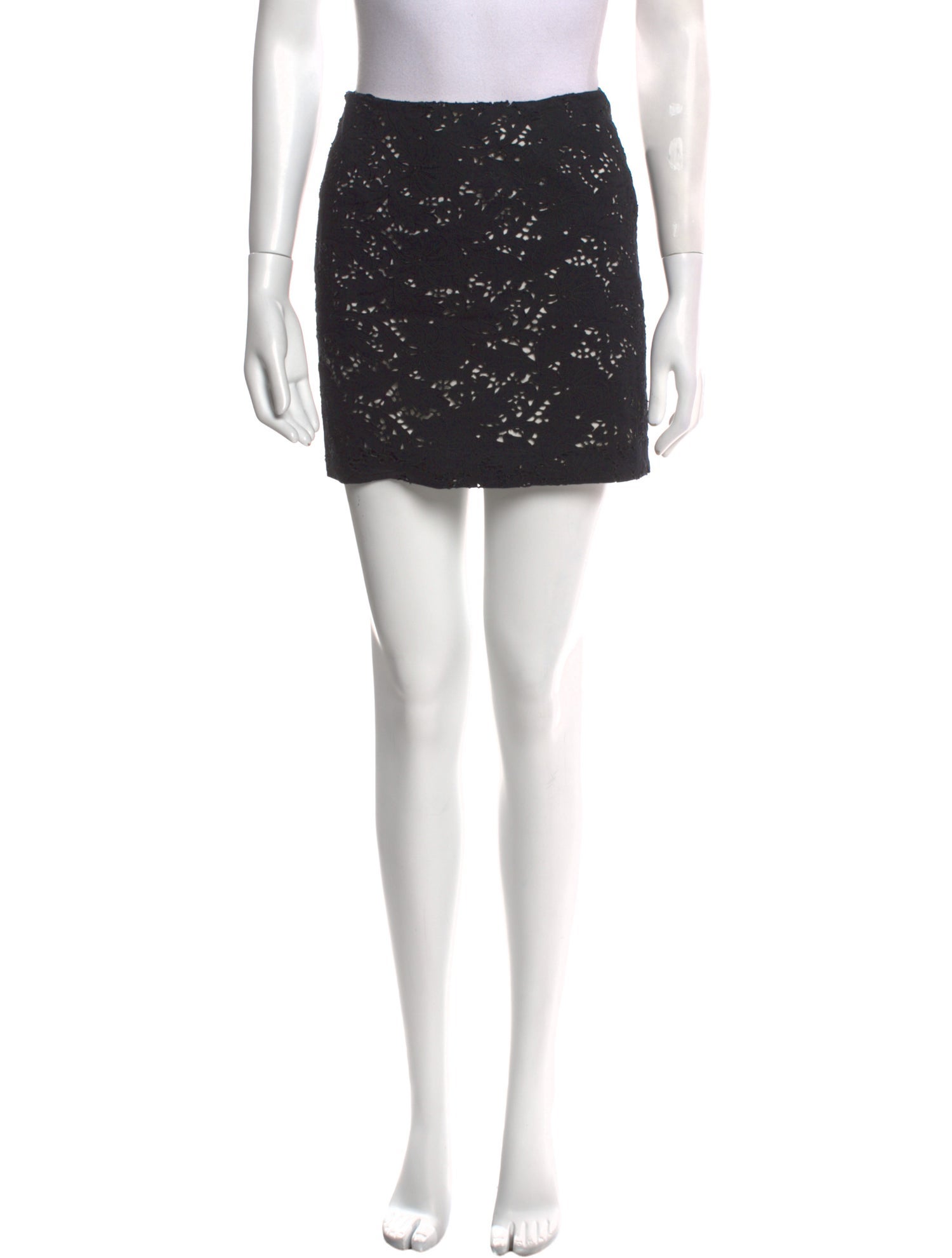 Malandrino Lace Pattern Mini Skirt