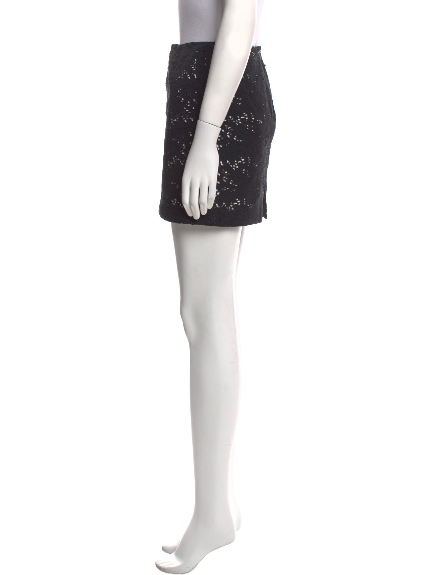 Malandrino Lace Pattern Mini Skirt