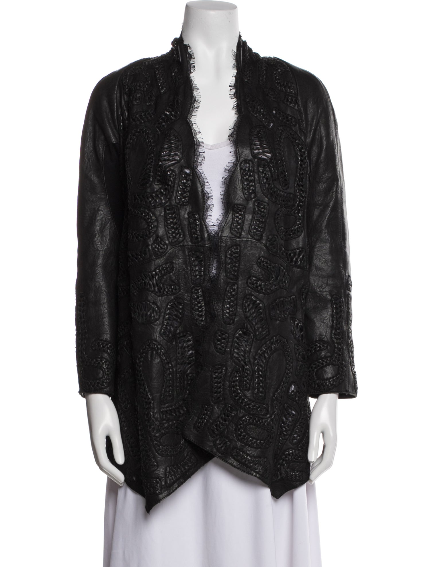 Malandrino Leather Printed Jacket