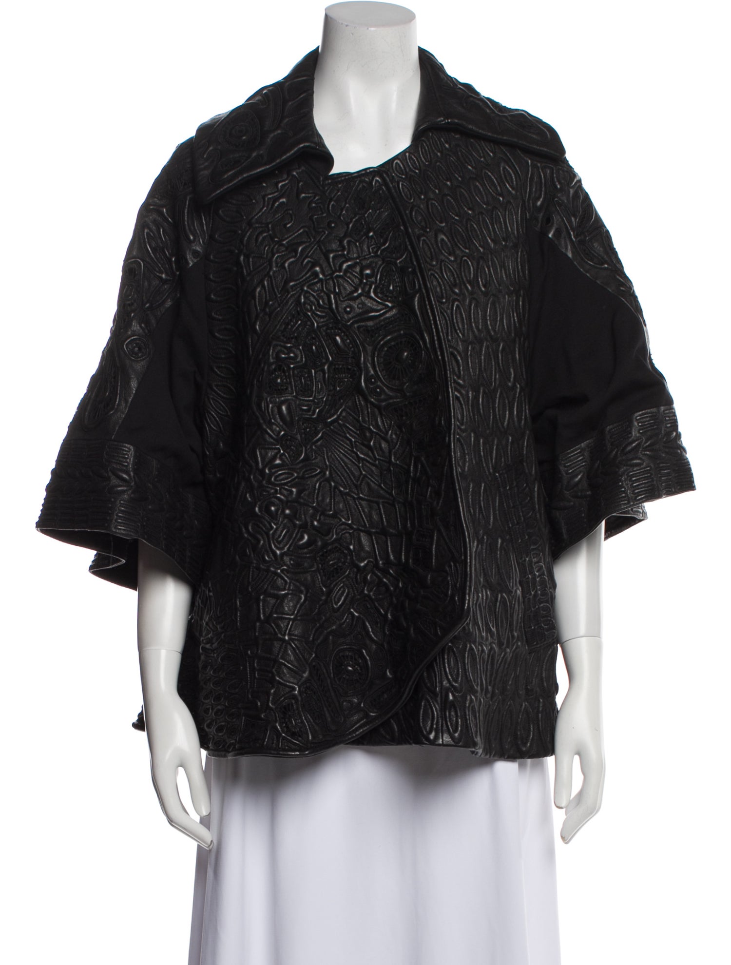 Malandrino Leather Tweed Pattern Evening Jacket w/ Tags