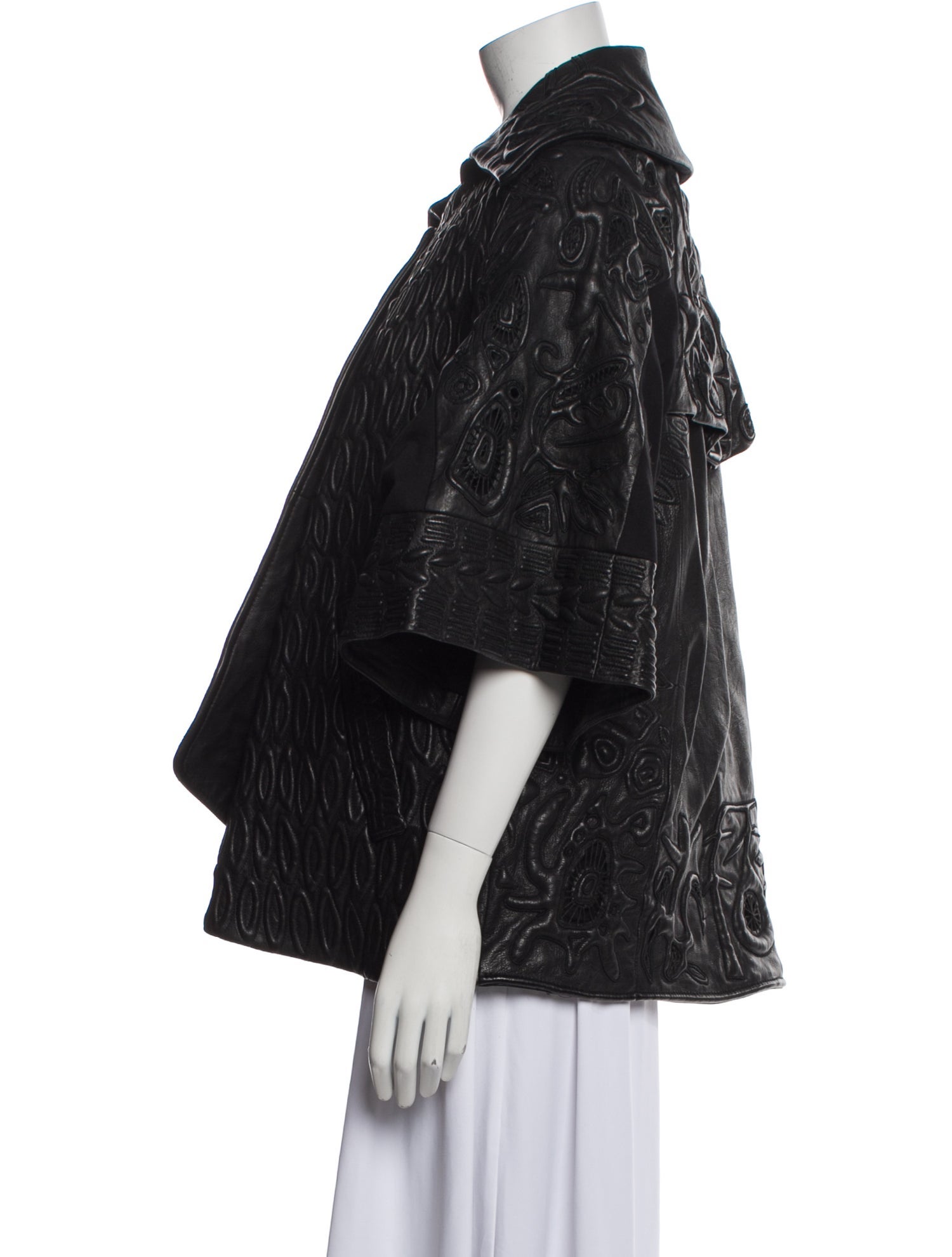 Malandrino Leather Tweed Pattern Evening Jacket w/ Tags