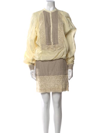 Malandrino Colorblock Pattern Mini Dress